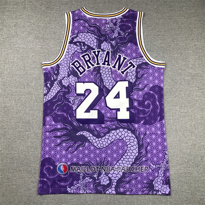 Maillot Los Angeles Lakers Kobe Bryant NO 24 Asian Heritage Throwback 1996-97 Volet